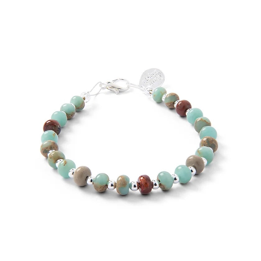 Carrie Elspeth Earth Tones Aqua Terra Jasper Gemstone Beaded Bracelet