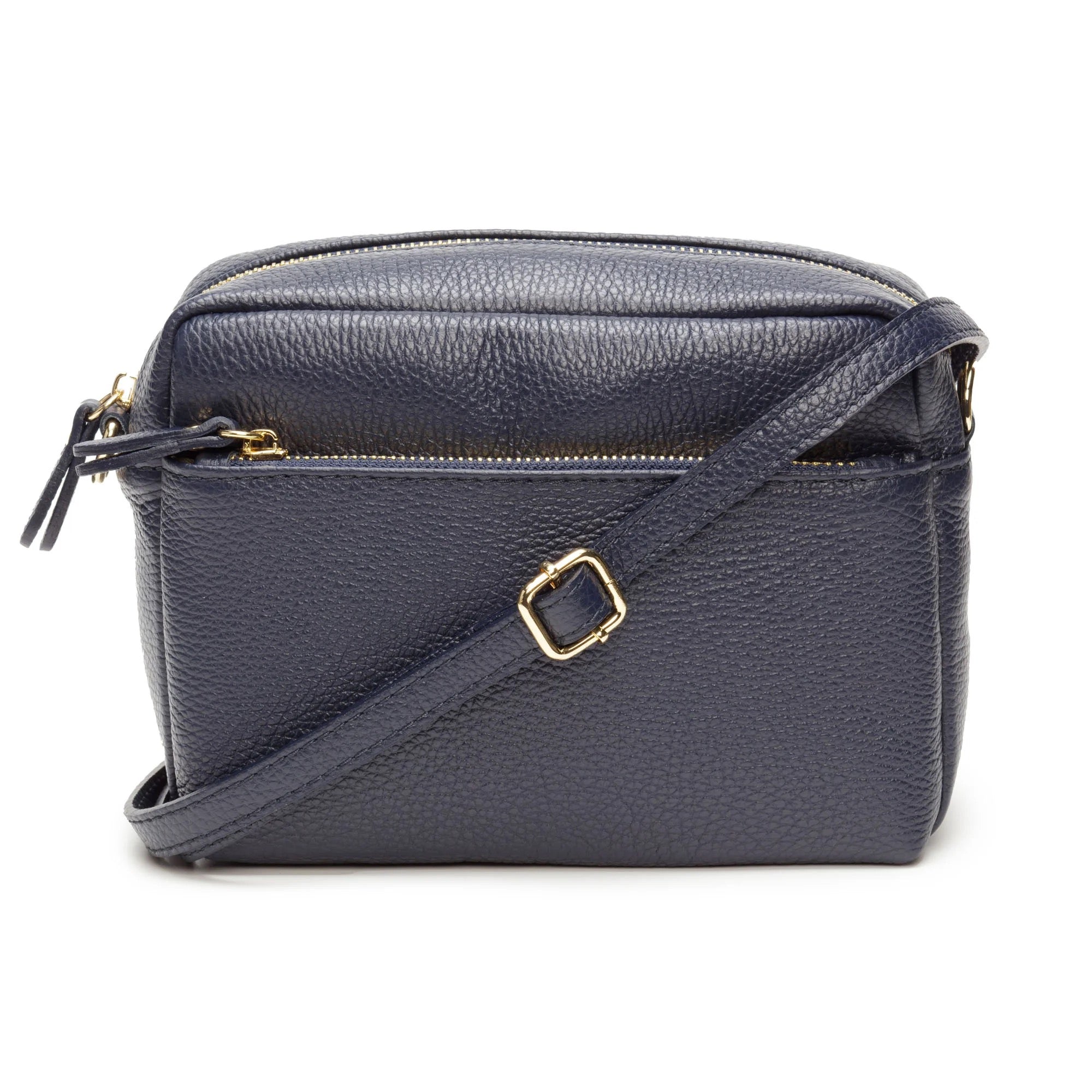 Elie Beaumont Leather Town Crossbody Handbag - Navy Blue