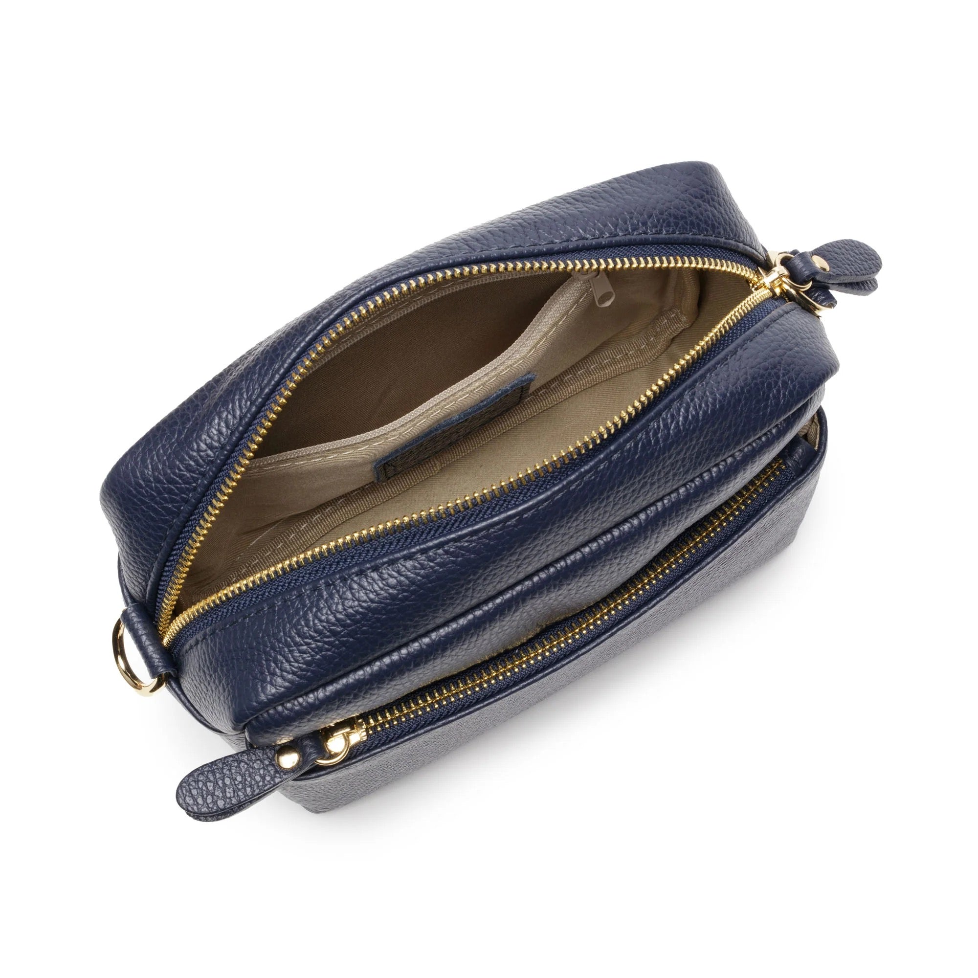 Elie Beaumont Leather Town Crossbody Handbag - Navy Blue
