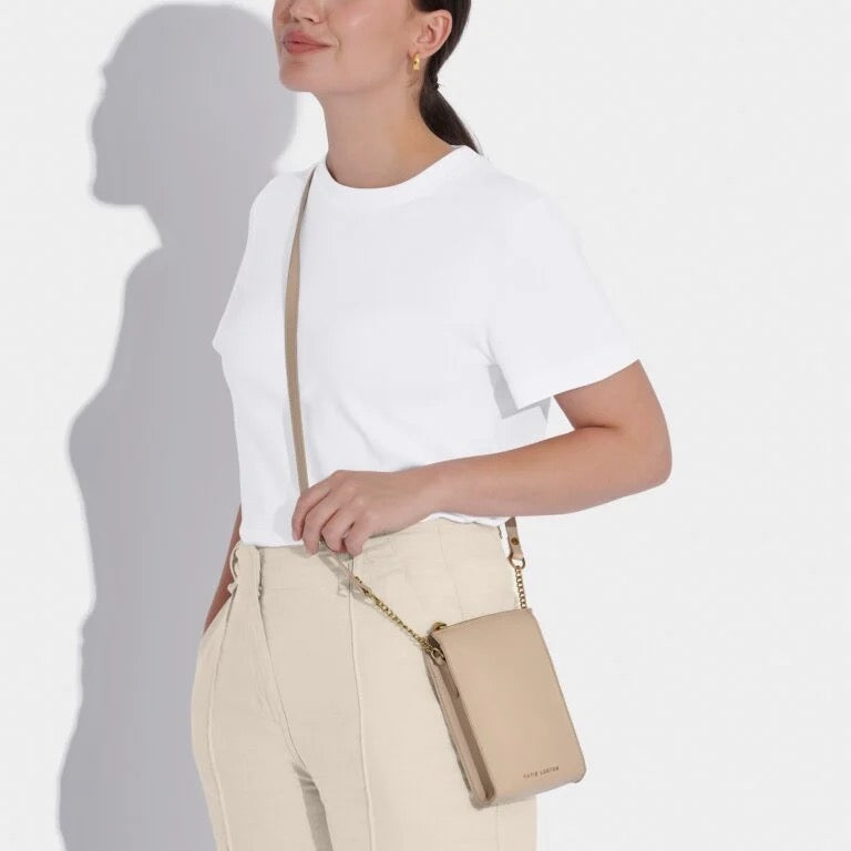Katie Loxton Zana Mini Slim Phone Crossbody Bag - Light Taupe