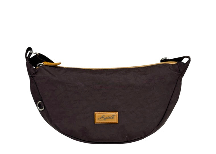 Spirit - Eco Lightweight Small Sling/Crossbody Bag (8711) - Dark Chocolate/Mustard
