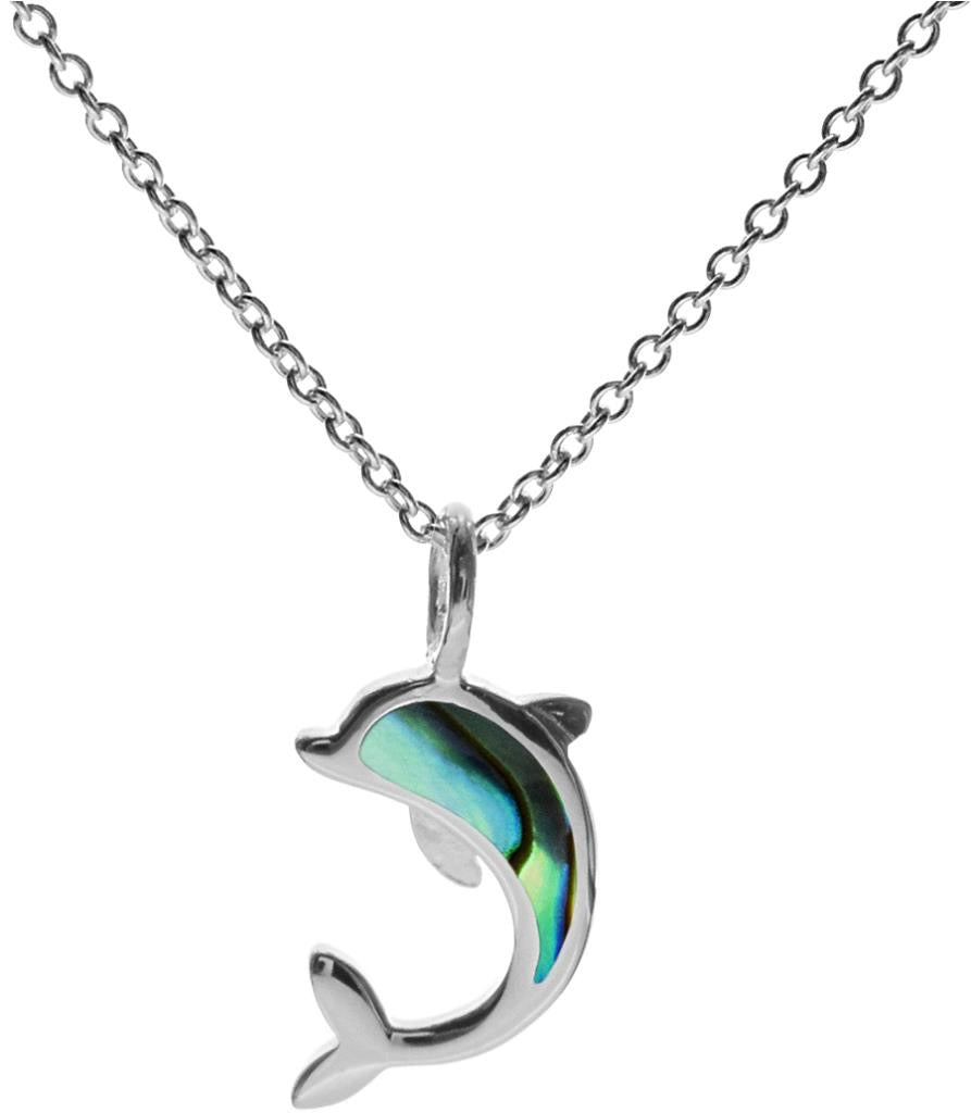 Kali Ma Leona Paua Shell Dolphin Pendant - Sterling 925 Silver