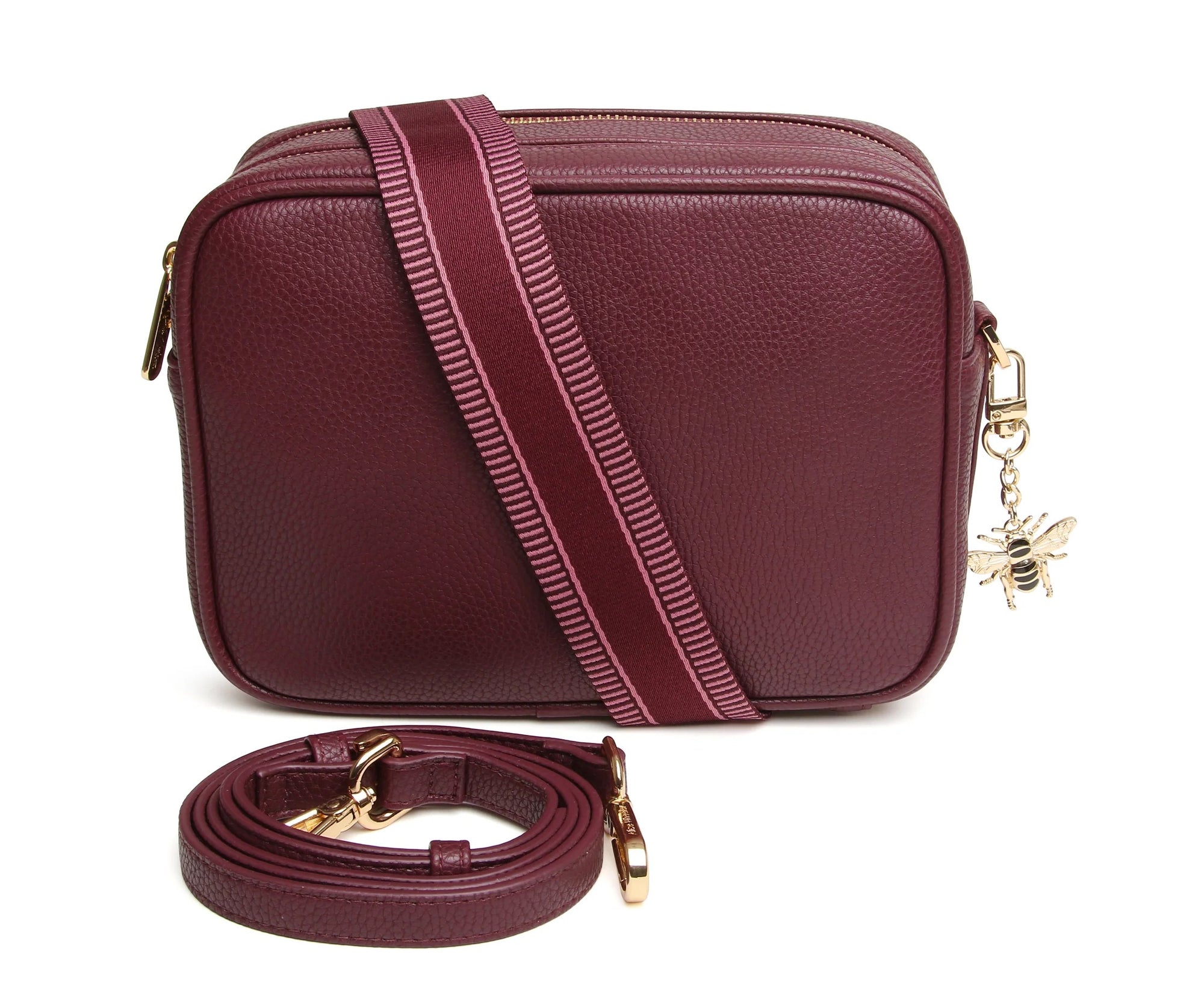 Alice Wheeler Berry Soho Double Zipped Crossbody Bag