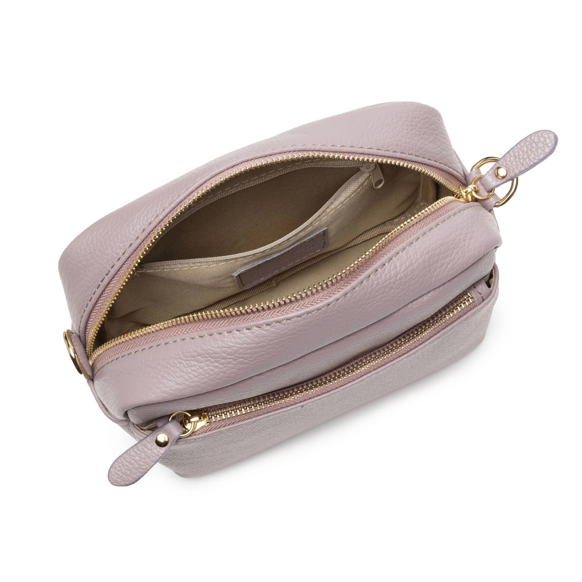 Elie Beaumont Leather Town Crossbody Handbag - Lavender
