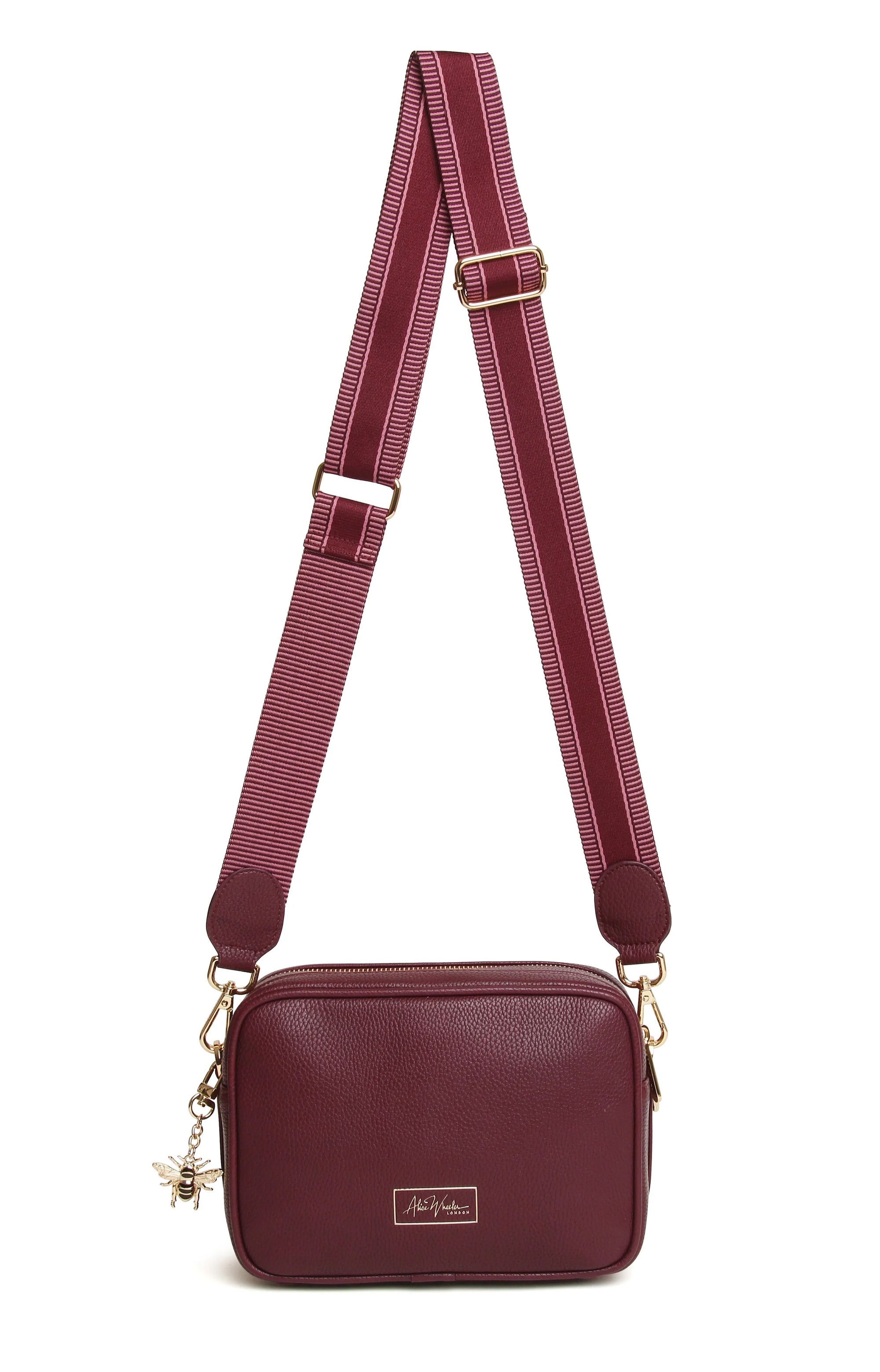 Alice Wheeler Berry Soho Double Zipped Crossbody Bag