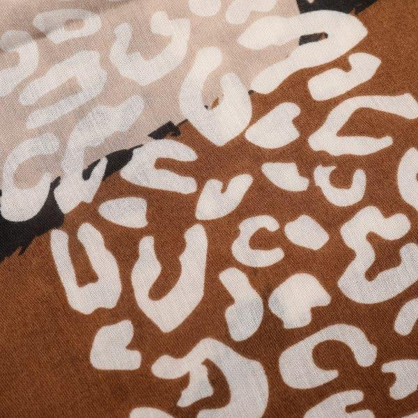 Eco Style - Leopard & Zebra Print - Lightweight Scarf - Beige Multi