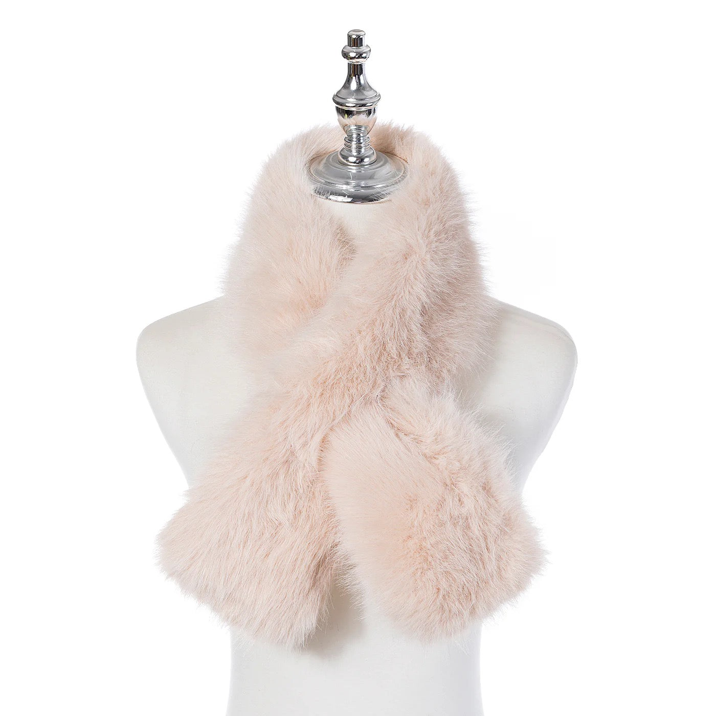 Park Lane Faux Fur Pull Through Scarf - Linen