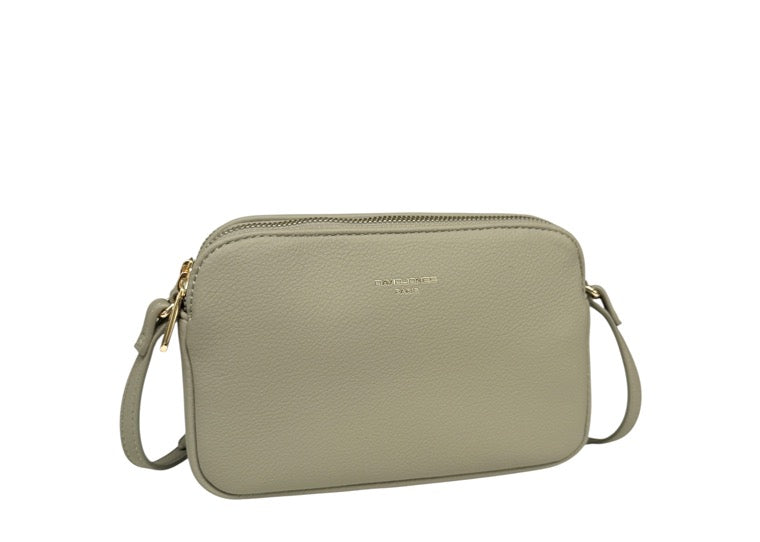 David Jones (NVCM7335-1) Small Double Crossbody Handbag - Abbey Stone