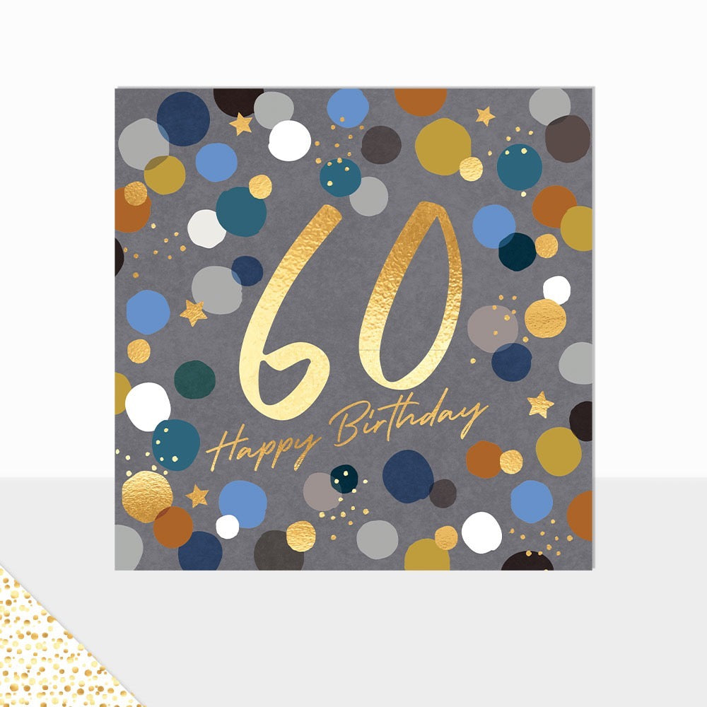 Laura Darrington Aurora Multi Spots Happy 60th Birthday Card