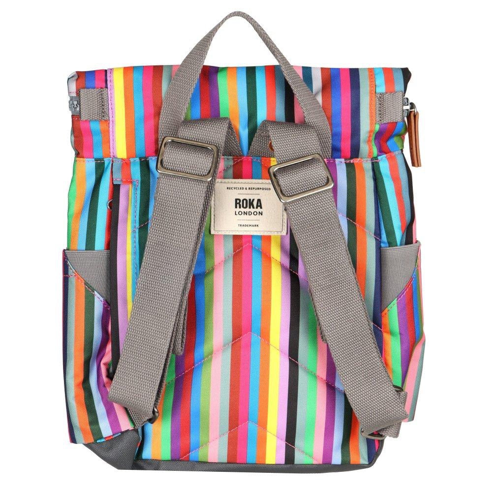 Roka Canfield B Backpack-Recycled Canvas - SMALL - Multi Stripe (Limited Edition)