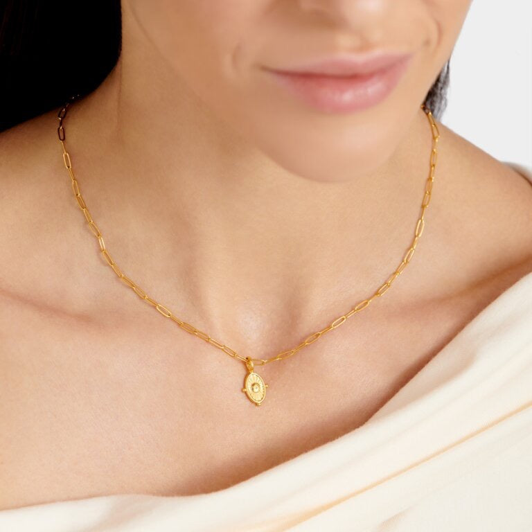 Katie Loxton Waterproof Jewellery - Gold Paper-link Talis Charm Necklace - Gold