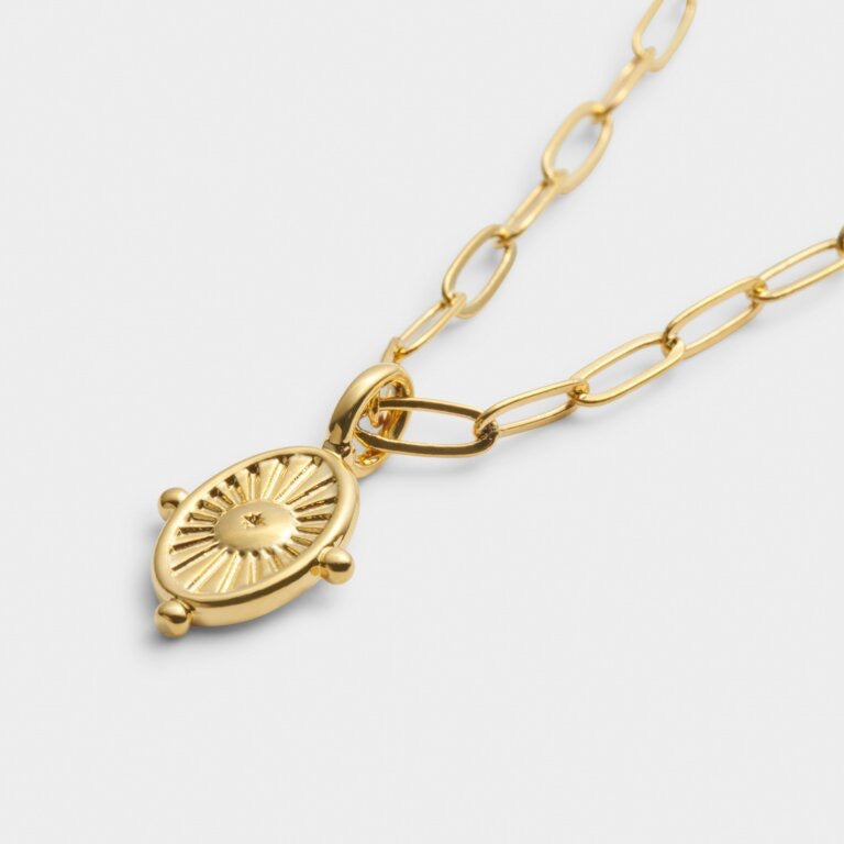 Katie Loxton Waterproof Jewellery - Gold Paper-link Talis Charm Necklace - Gold