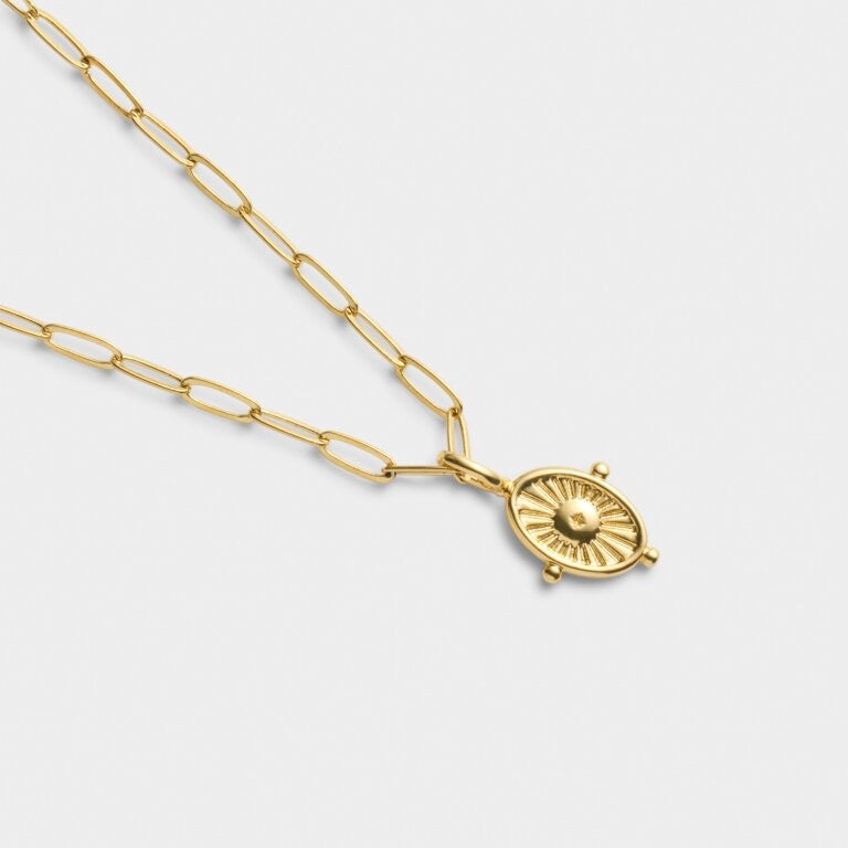Katie Loxton Waterproof Jewellery - Gold Paper-link Talis Charm Necklace - Gold