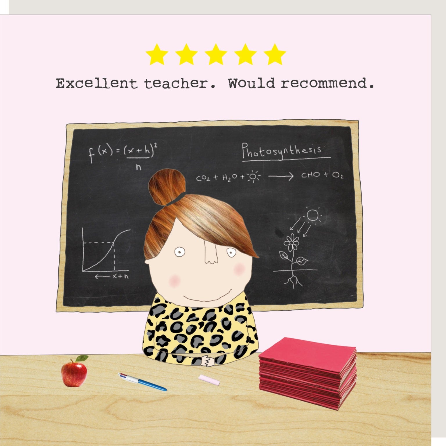 Rosie Made A Thing - Thank You Teacher Girl - Blank Card