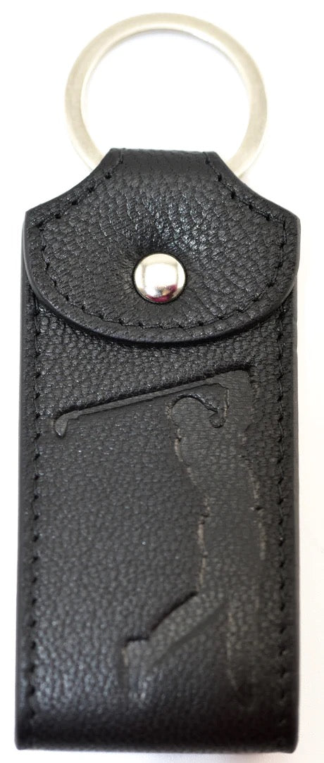 Mala Leather Kalmia Sports Keyring - Golf - Black