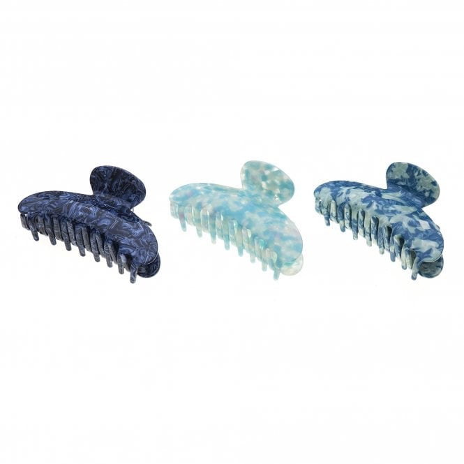 Park Lane Blue Marble Hair Claw Clip - Mixed Blue