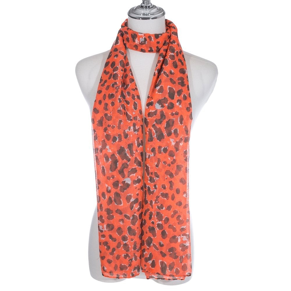 Park Lane Leopard Print Everyday Scarf - Orange