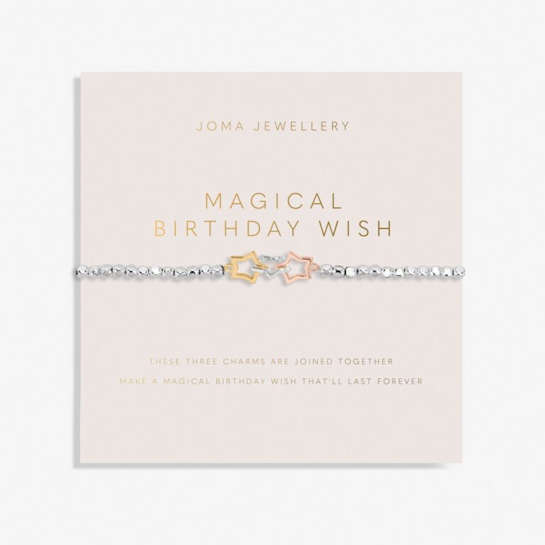 Joma Jewellery Forever Yours Bracelet - "Magical Birthday Wish" Silver/Gold/Rose Gold