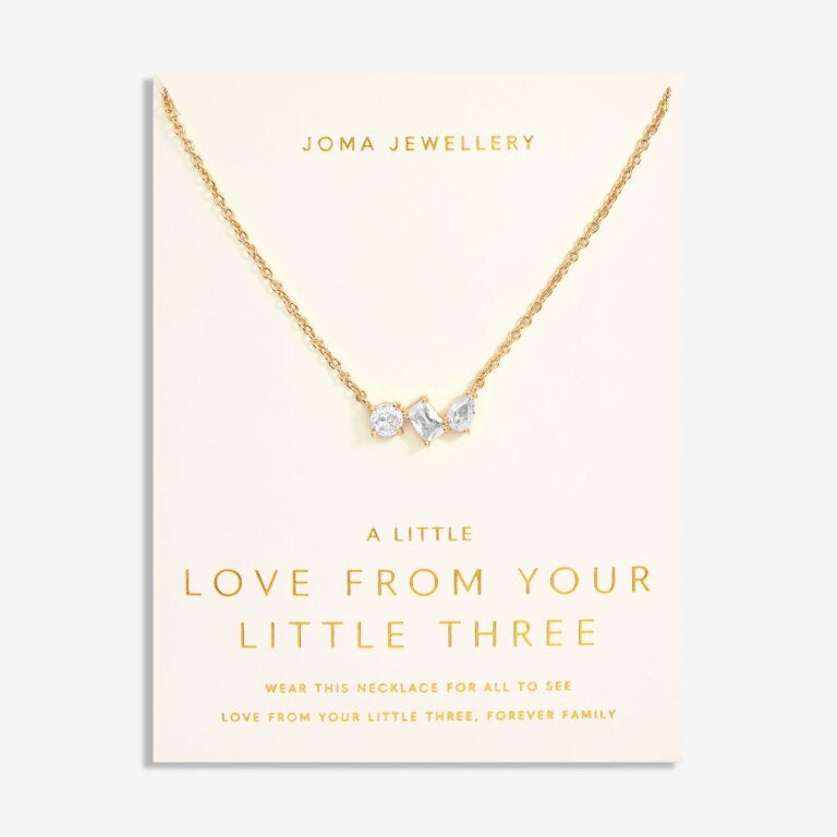 Joma Jewellery - 'A Little Love From Your Little Three' Gold Necklace