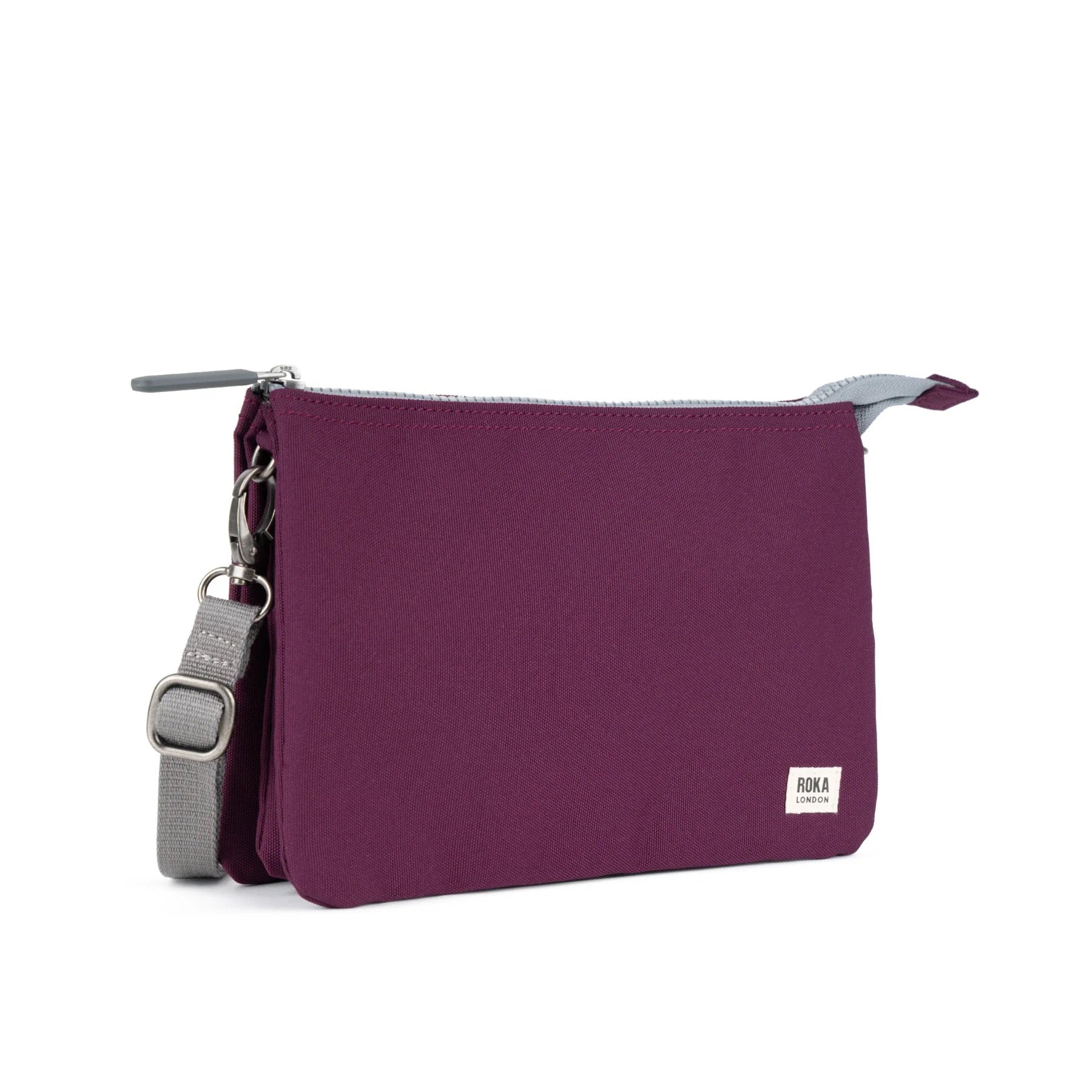 Roka Carnaby XL Crossbody-Recycled Canvas - Cherry Lacquer