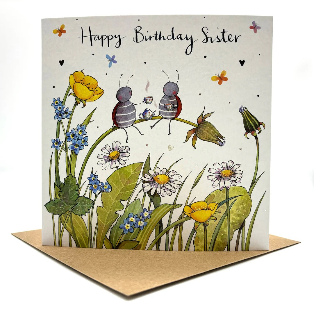 Ladybird Sister Birthday Card - Ink and Snail