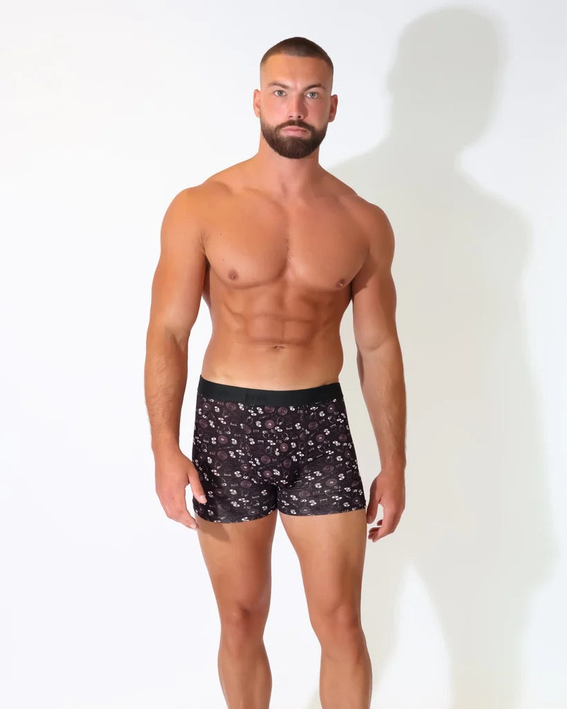 Eco Chic MENS Bamboo Boxers - Music Compilation - Black