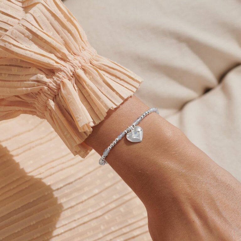 Joma Jewellery - 'A Little June' Heart Moonstone Birthstone Bracelet -Silver