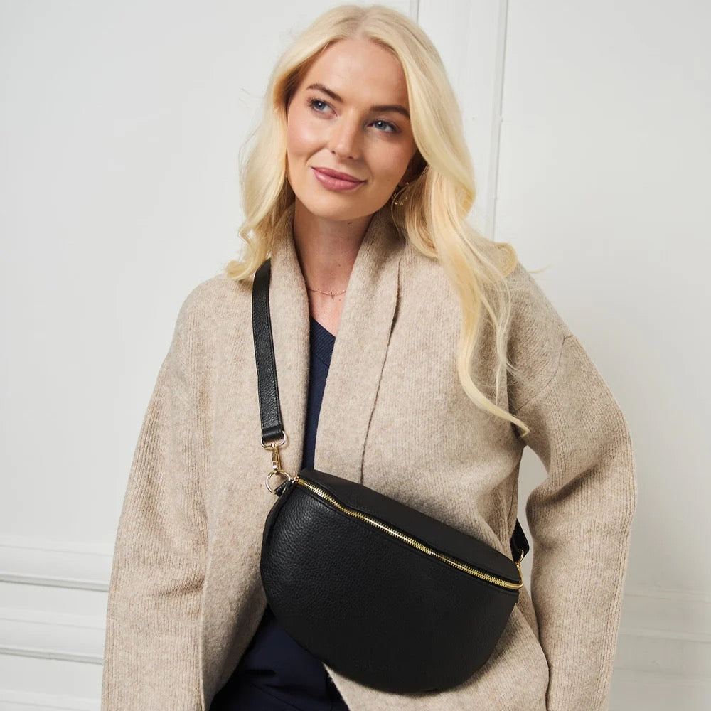 Elie Beaumont Large Sling Bag Handbag -Black