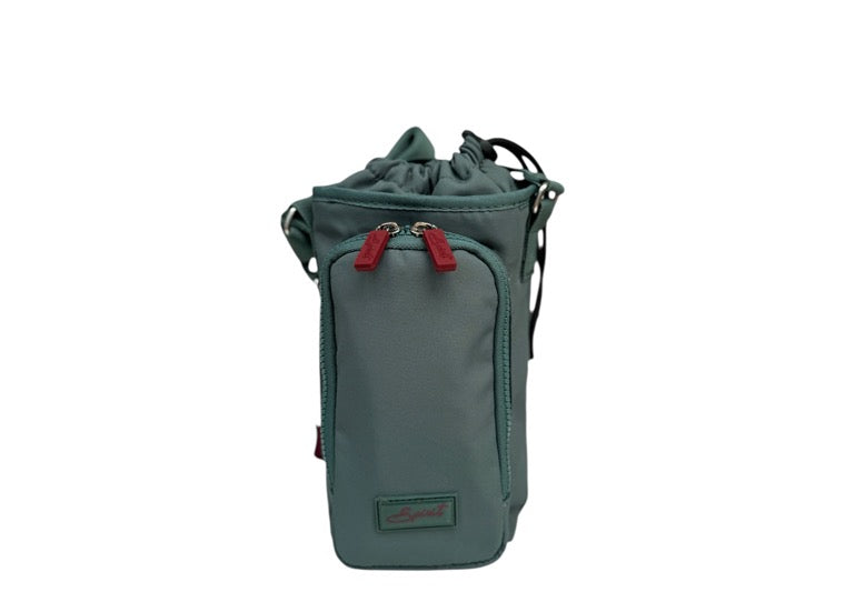 Spirit - Emerson Eco Lightweight Bottle Drawstring Crossbody Bag - Carbon Grey/Oxblood