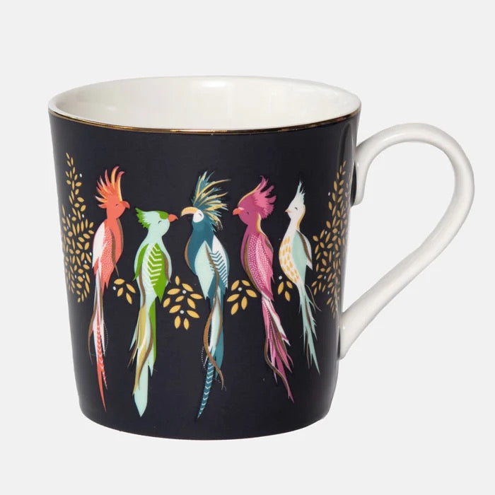 Sara Miller London Cockatoo -Fine China Boxed Mug - Navy