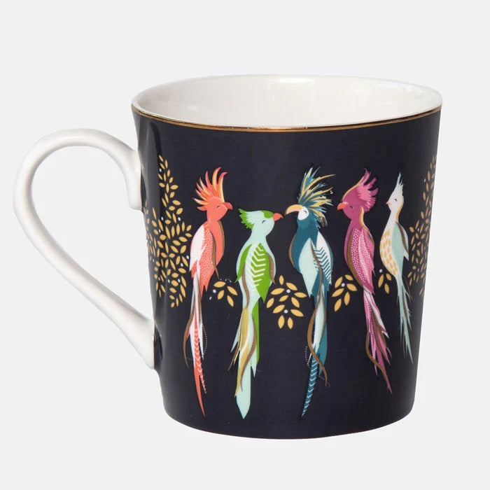 Sara Miller London Cockatoo -Fine China Boxed Mug - Navy