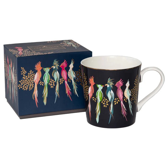 Sara Miller London Cockatoo -Fine China Boxed Mug - Navy