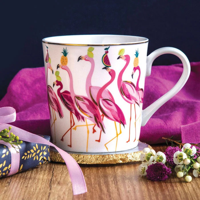 Sara Miller London - Fabulous Flamingo -Fine China Boxed Mug