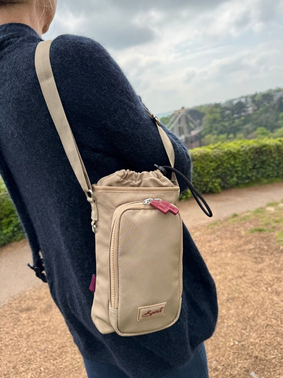 Spirit - Emerson Eco Lightweight Bottle Drawstring Crossbody Bag - Midnight Blue/Oxblood