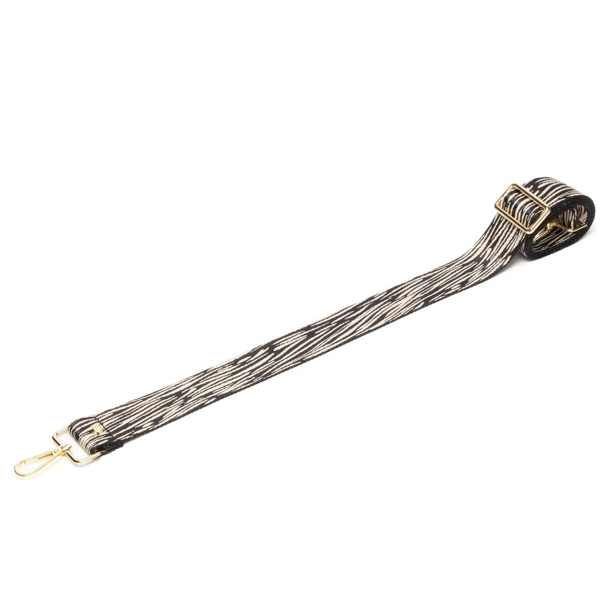 Elie Beaumont Designer BLACK ZEBRA LUXE Adjustable Crossbody Bag Strap (GOLD Fittings)