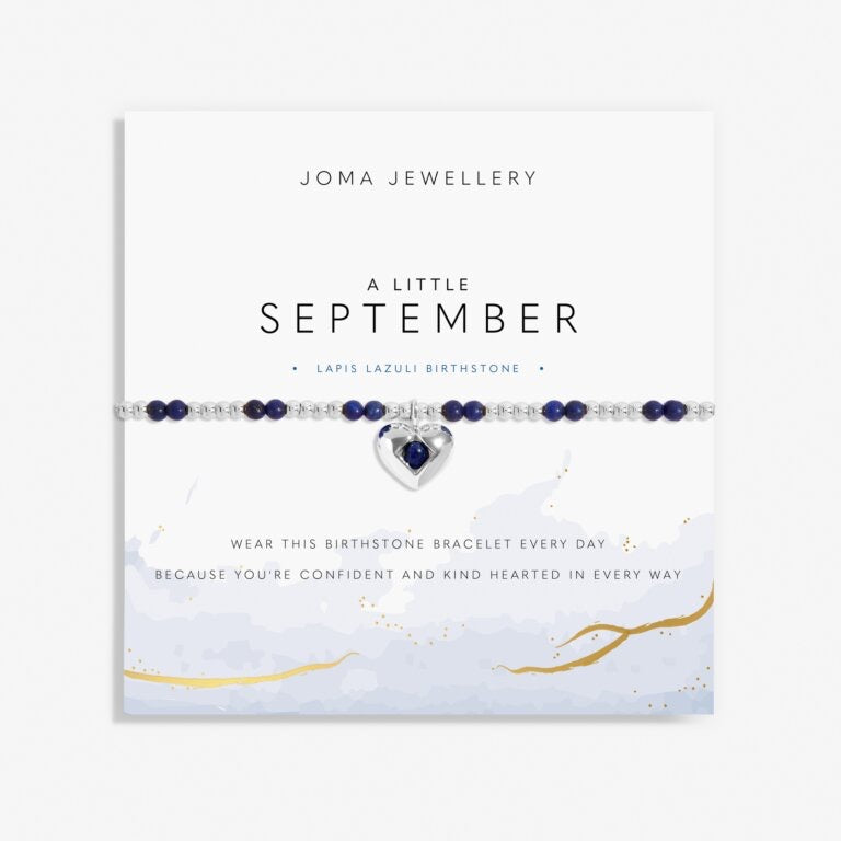 Joma Jewellery - 'A Little September' Heart Adventurine Birthstone Bracelet -Silver