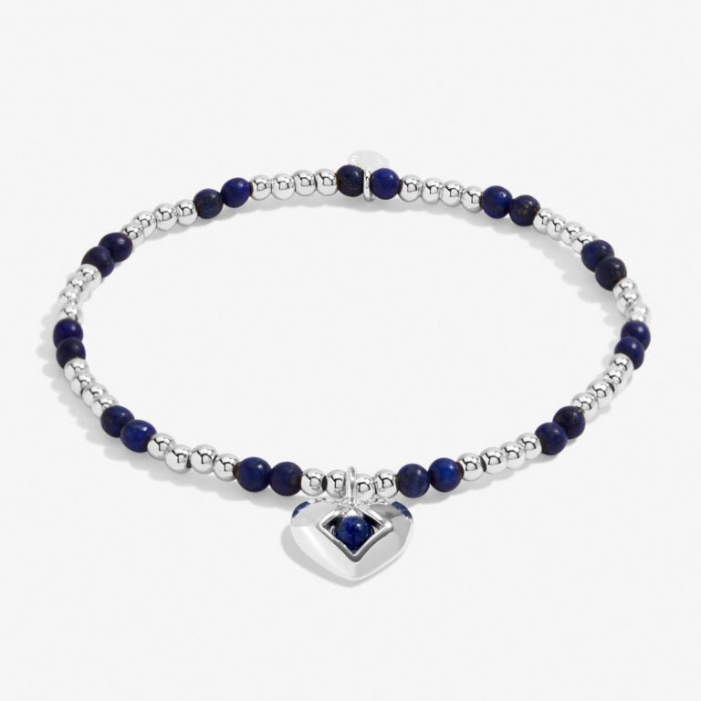Joma Jewellery - 'A Little September' Heart Adventurine Birthstone Bracelet -Silver