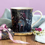 Sara Miller London - Midnight Leopard -Fine China Boxed Mug - Navy
