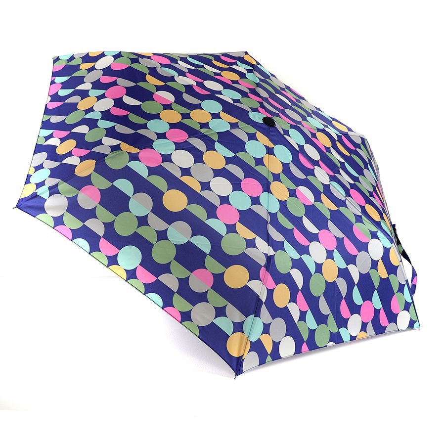POM Navy Multi Geo Circles Print Umbrella