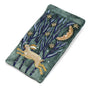POM Midnight Green Velvet Leaping Hare Embroidered Glasses Case Pouch
