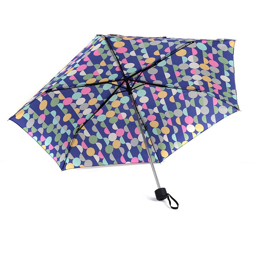 POM Navy Multi Geo Circles Print Umbrella