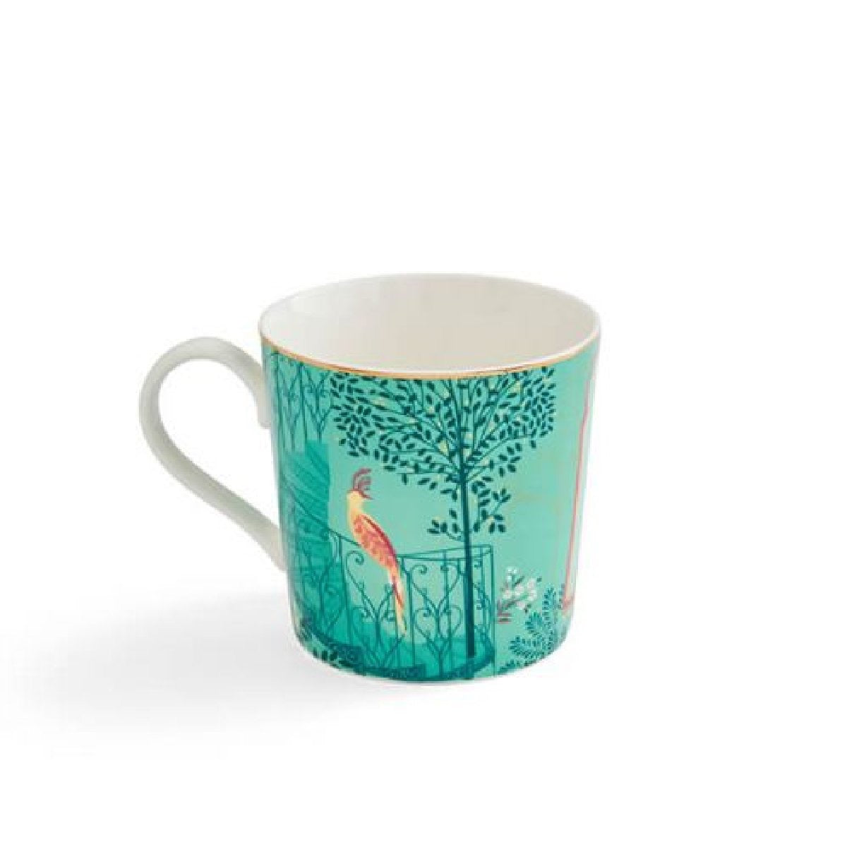 Sara Miller London - India Elephant's Oasis -Fine China Boxed Mug - Jade