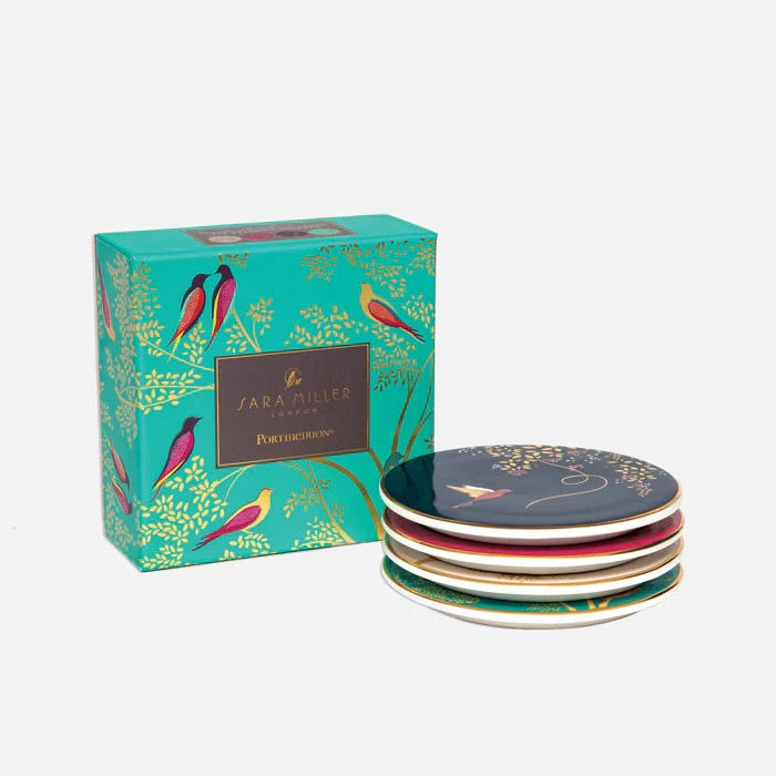 Sara Miller London Chelsea Ceramic Coasters - Set of 4 - Gift Boxed