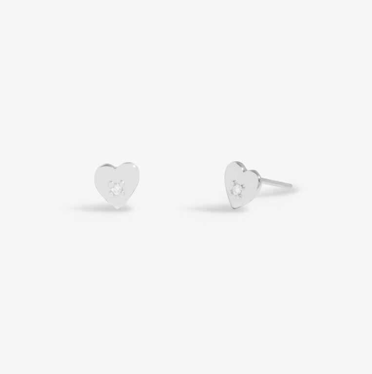 Joma Jewellery Lumia CZ Heart Stud Earrings - Silver