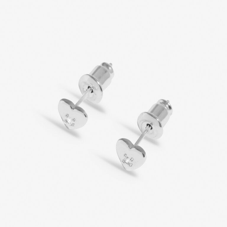 Joma Jewellery Lumia CZ Heart Stud Earrings - Silver