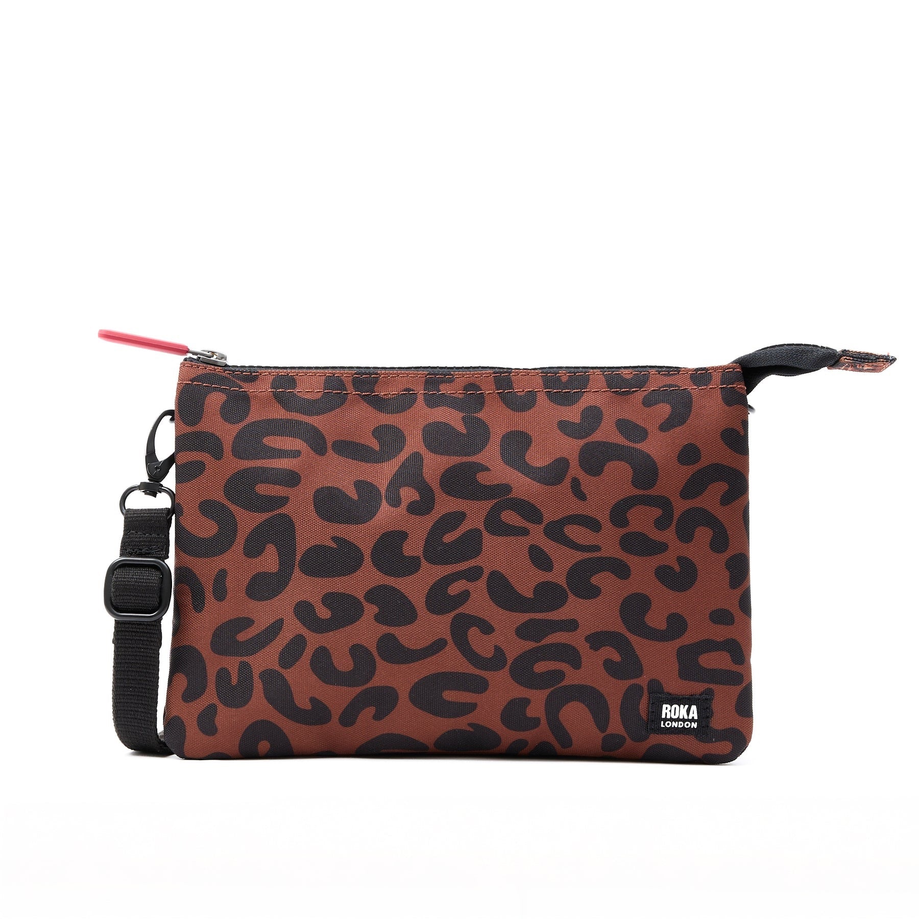 Roka Carnaby XL Crossbody-Recycled Canvas - Scarlet Leopard