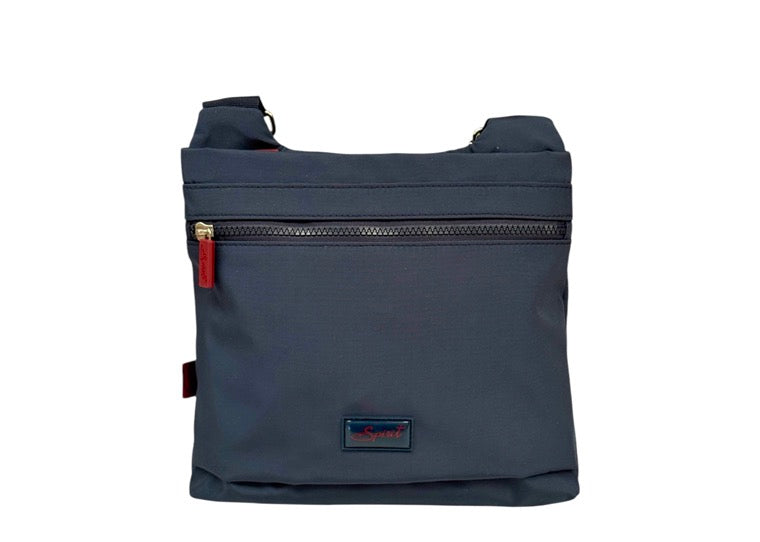 Spirit - Lansdown Eco Slimline Rectangular Crossbody Handbag - Midnight Blue/Oxblood