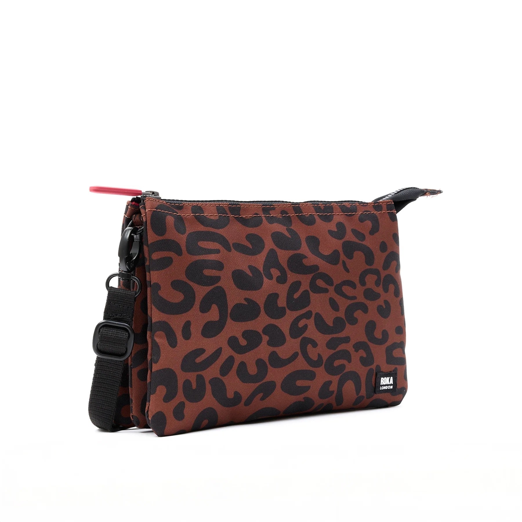 Roka Carnaby XL Crossbody-Recycled Canvas - Scarlet Leopard