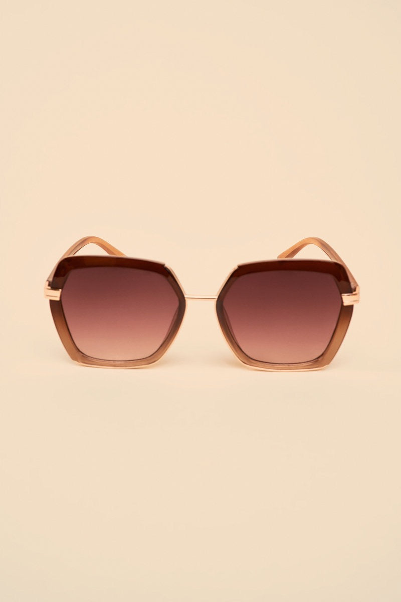 Powder Angelina Sunglasses -Mahogany