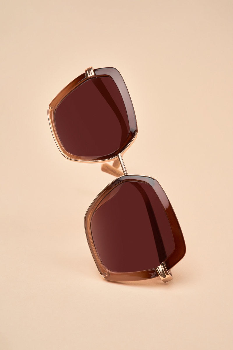 Powder Angelina Sunglasses -Mahogany